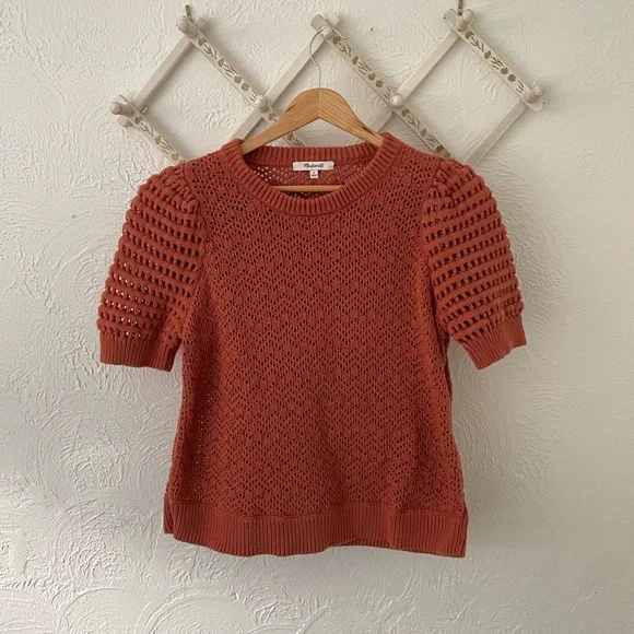 Madewell short top sleeve sweater